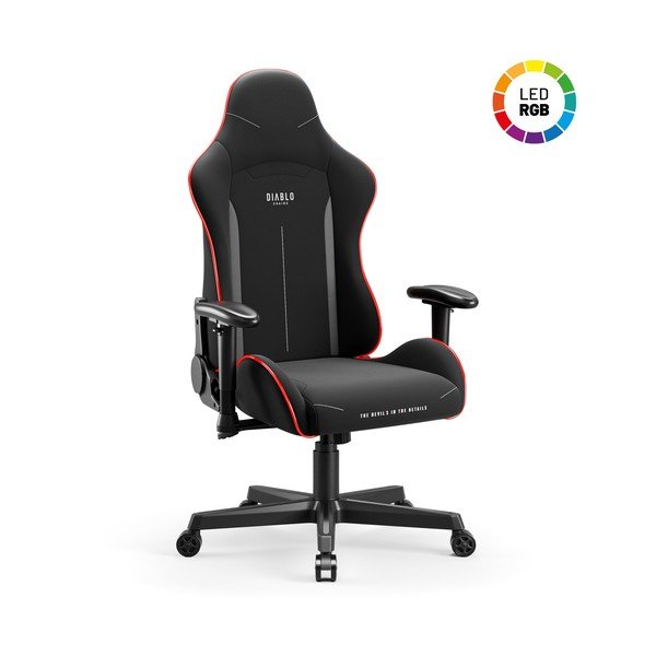 Fekete gamer szék X-Starter LED – Diablo Chairs