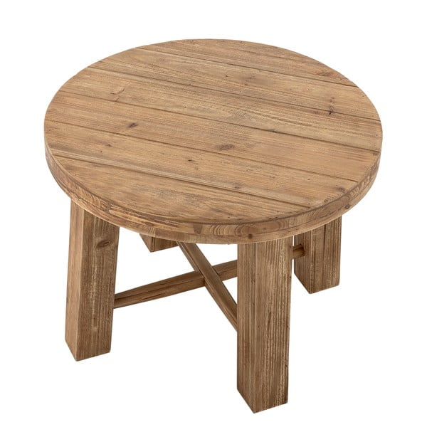 Sötét natúr színű kerek dohányzóasztal  egzotikus fa dekorral ø 60 cm Emmett – Bloomingville-image-2