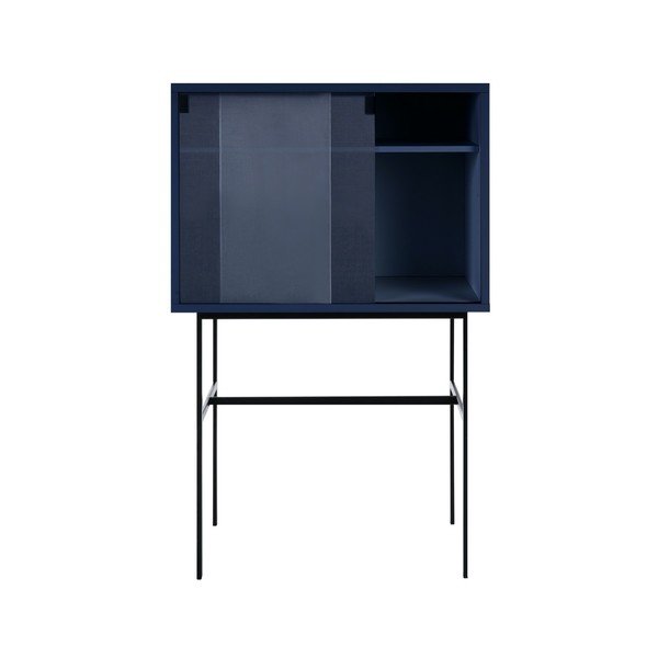 Sötétkék tálalószekrény tolóajtóval 70x109x40 cm Lekko – noo.ma-image-2