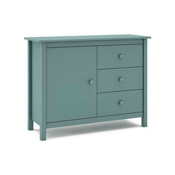 Petróleumkék borovi fenyő alacsony gyerek komód 90x80 cm Max – Marckeric-image-3