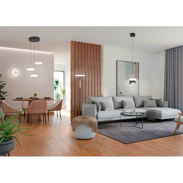 Fekete-fehér-aranyszínű LED dimmelhető függőlámpa üveg búrával ø 22 cm Celeste – Trio-image-4