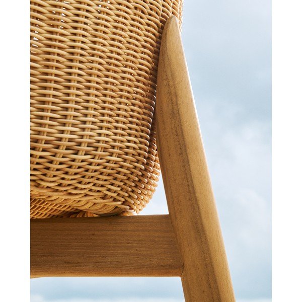 Natúr színű párnázott-rattan kerti bárszék Galea – Kave Home-image-4