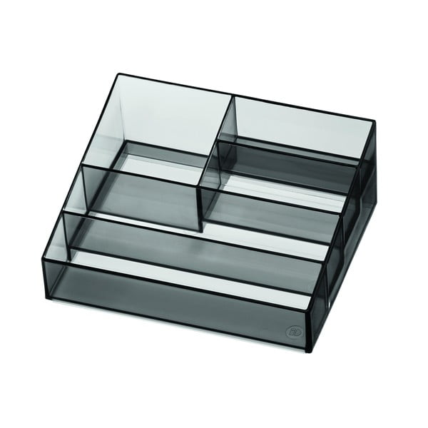 Matt fekete újrahasznosított műanyag fürdőszobai rendszerező kozmetikumokhoz Nail Station – iDesign-image-2