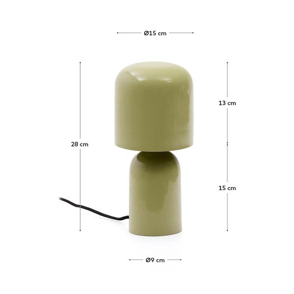 Fekete asztali lámpa fém búrával (magasság 28 cm) Monze – Kave Home-image-4
