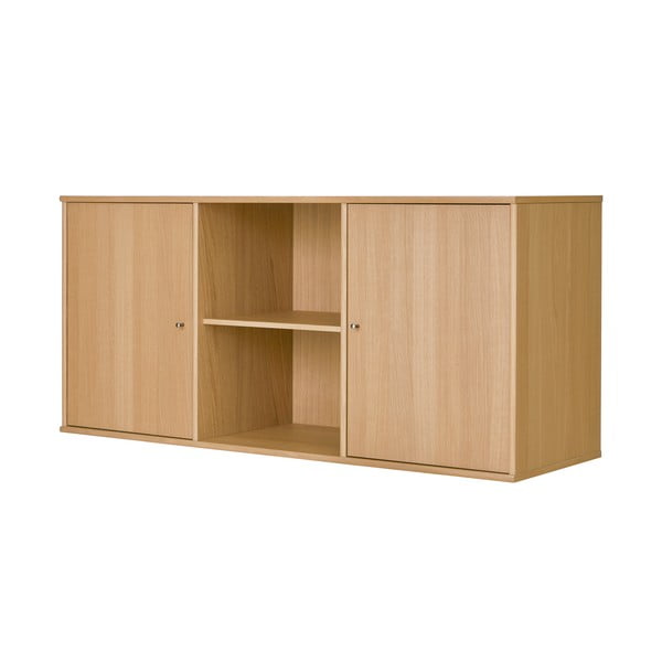 Natúr színű alacsony függő komód tölgyfa dekorral 133x61 cm Mistral – Hammel Furniture-image-2