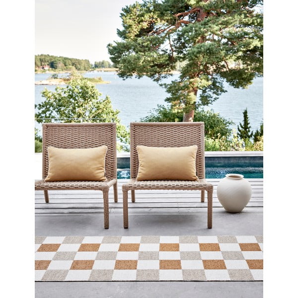 Okkersárga-bézs kültéri-beltéri futószőnyeg 70x240 cm Pix Vanilla Ochre – Pappelina-image-3