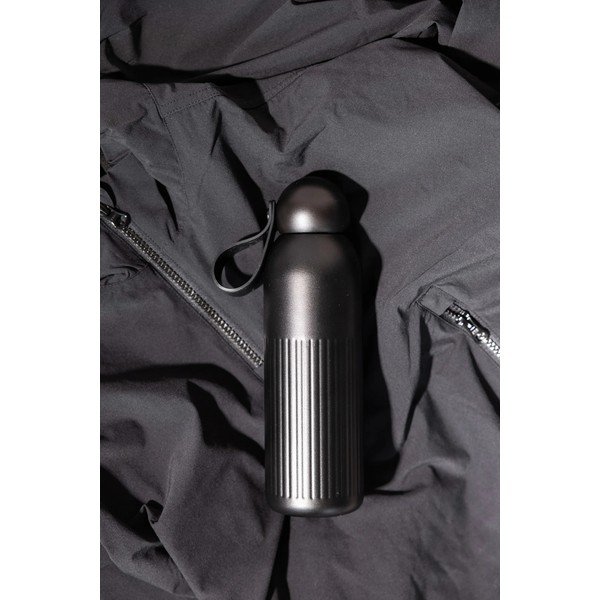 Fekete rozsdamentes acél termopalack szívószállal 500 ml Tekla – Sagaform-image-1