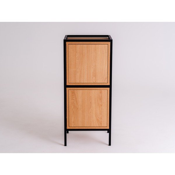 Fekete szekrény tölgyfa dekorral 45x102 cm Skap - CustomForm-image-4