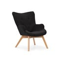 Fekete kordbársony fotel Niko – Ropez