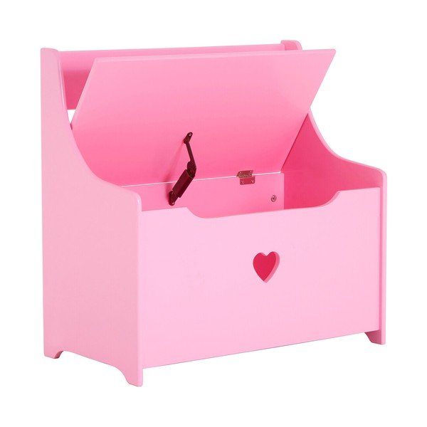 Rózsaszín gyerek szekrény ülőkével 60x62x34 cm Pink Heart – Premier Housewares-image-2
