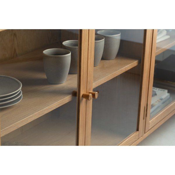 Natúr színű tálalószekrény tölgyfa dekorral 180x80x40 cm Ceci – MOME-image-2