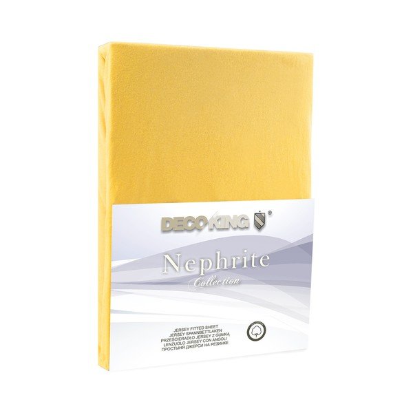Nephrite arany-narancssárga gumis lepedő, 220–220 cm - DecoKing-image-2