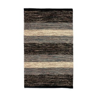 Happy fekete-szürke pamut szőnyeg, 55 x 110 cm - Webtappeti