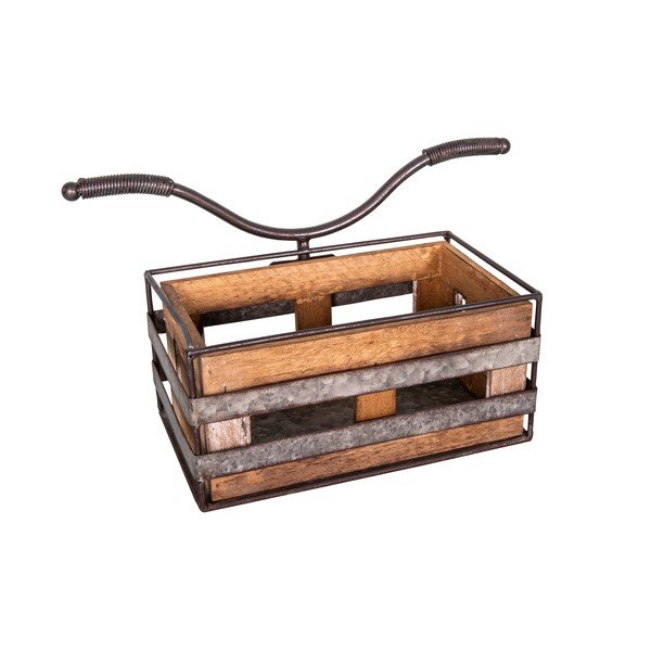 Velo dekoratív tölgyfa és cink tároló doboz, 25 x 16 cm - Antic Line