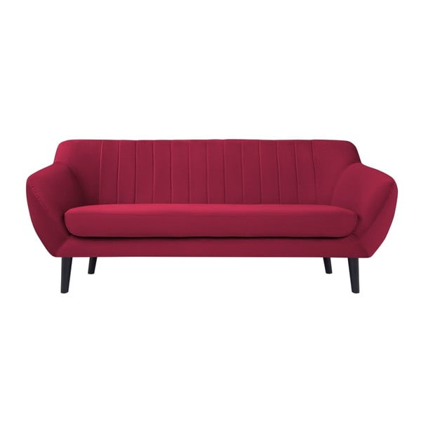 Toscane sötét rózsaszín 3 személyes kanapé, fekete lábak - Mazzini Sofas