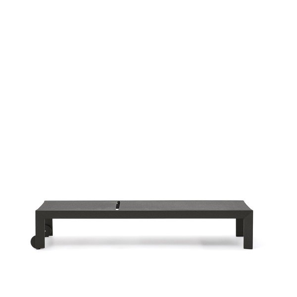 Fekete fém kerti napozóágy Canutells – Kave Home-image-2