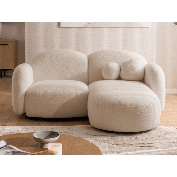 Világosbarna buklé sarokkanapé (jobb oldali-heverő résszel) Orbit – Ropez-image-1