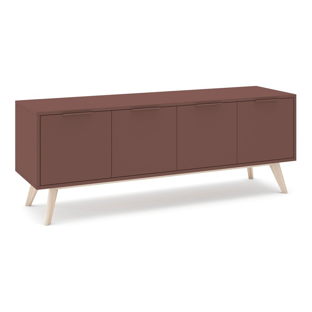 Terrakotta színű matt TV-állvány 140x53x40 cm Campus – Marckeric
