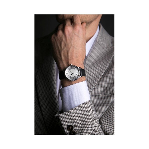 Marrio férfi karóra fekete valódi bőrszíjjal - Walter Bach-image-3