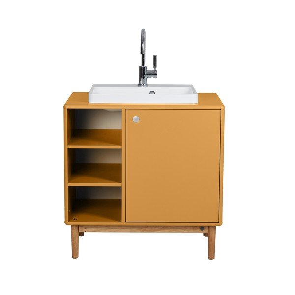 Mustársárga fali mosdó alatti szekrény 80x62 cm Color Bath – Tom Tailor-image-4