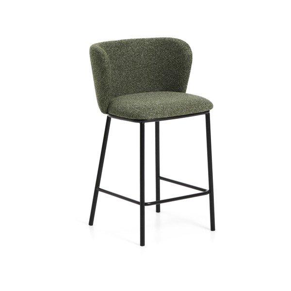 Sötétzöld kárpitozott bárszék (ülésmagasság 65 cm) Ciselia – Kave Home