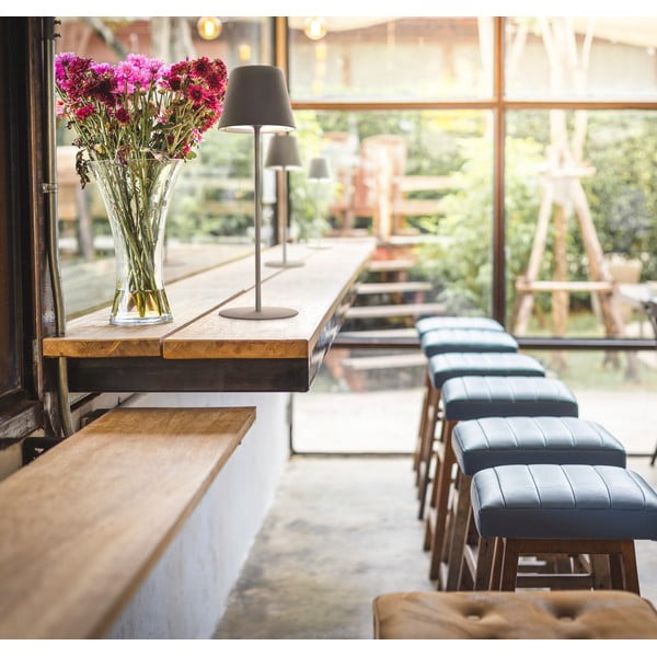 Szürke LED szabályozható-mozgásérzékelős asztali lámpa fém búrával (magasság 38 cm) Consenza – Fischer & Honsel-image-1