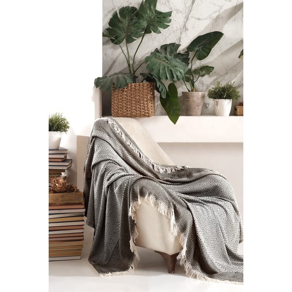 Fekete-bézs ágytakaró 170x210 cm Etnik – Mijolnir-image-1