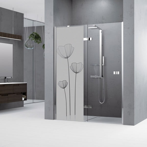 Poppy Flowers zuhanyajtó matrica, 185 x 55 cm - Ambiance-image-2