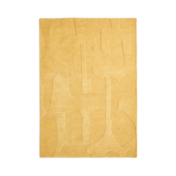 Mustársárga gyapjú szőnyeg 160x230 cm Maie – Kave Home