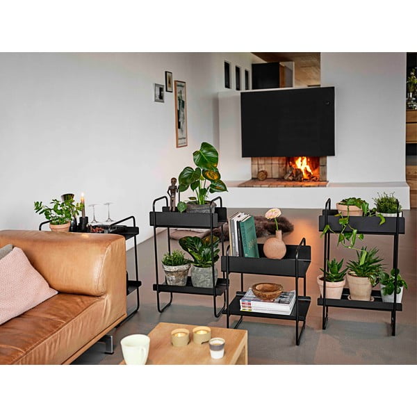 Fekete fém konzolasztal 24x48 cm A-Console – Zone-image-1