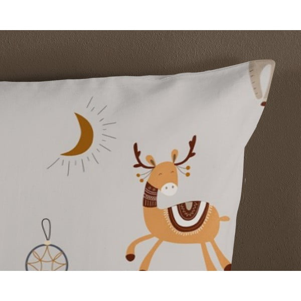 Szürkésbézs egyszemélyes pamut gyerek ágyneműhuzat 140x200 cm Woody – Good Morning-image-3