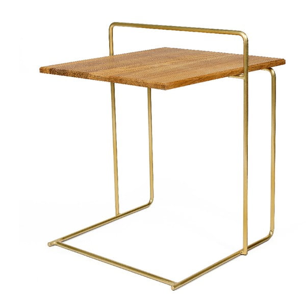 Carlo Bronze tárolóasztal, tölgyfa asztallappal - Askala