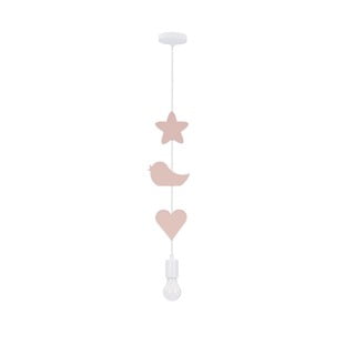 Fehér-rózsaszín gyerek lámpa fém búrával Single – Candellux Lighting