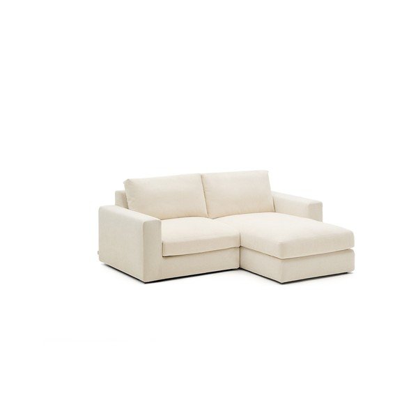 Bézs zsenília sarokkanapé (jobb oldali-heverő résszel) Alea – Kave Home-image-2
