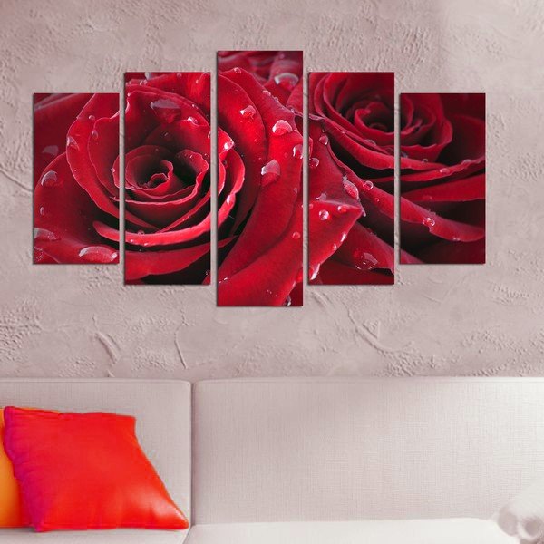 Red Rose többrészes kép, 110 x 60 cm-image-1