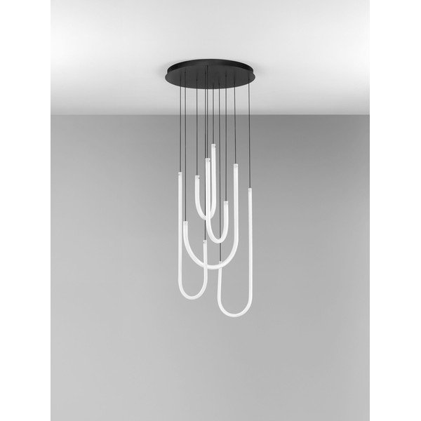 Fehér-matt fekete acél LED dimmelhető függőlámpa akrilüveg búrával ø 50 cm Topaz – Nova Luce-image-4