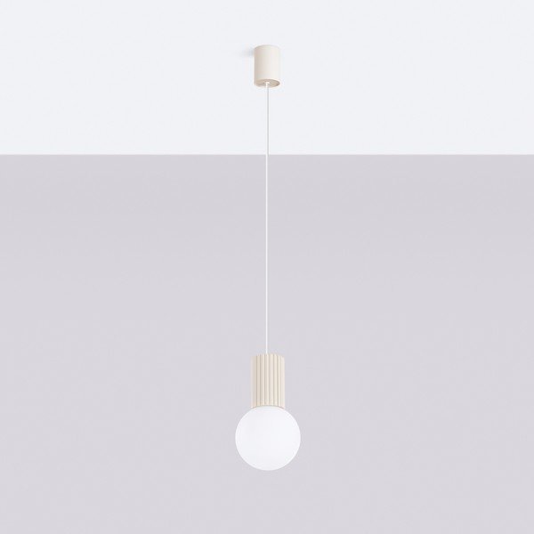 Krémszínű függőlámpa üveg búrával ø 12 cm Orbital – Sollux-image-4