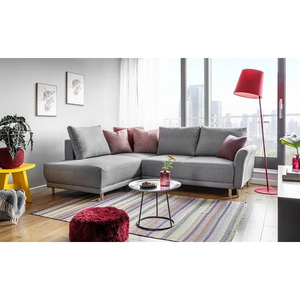 Lovely Annie világosszürke kinyitható sarokkanapé, bal oldali - Miuform-image-2