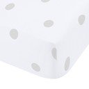 Fehér-szürke gumis flanel lepedő 90x190 cm Polka Dot – Catherine Lansfield