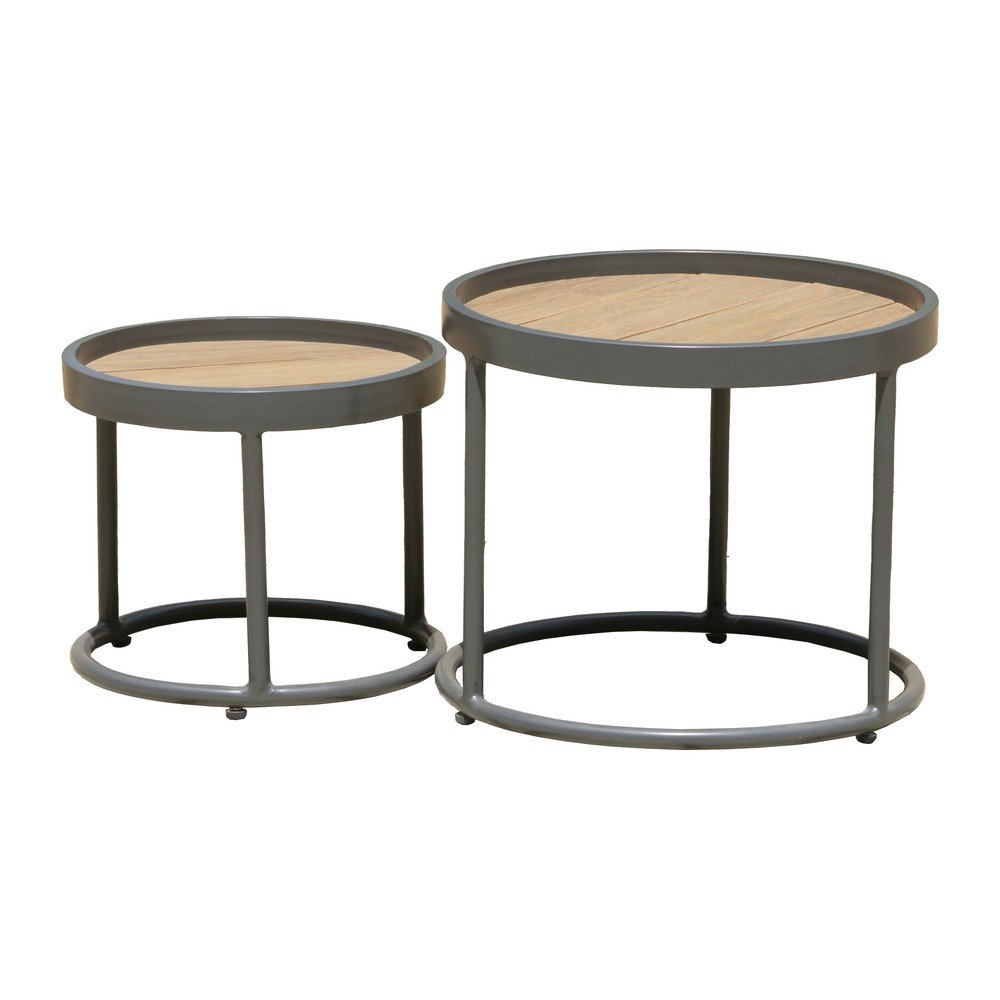 Kerek kerti tárolóasztal szett 2 db-os ø 50 cm Silea Garden Pleasure