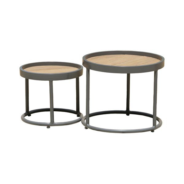 Kerek kerti tárolóasztal szett 2 db-os ø 50 cm Silea – Garden Pleasure