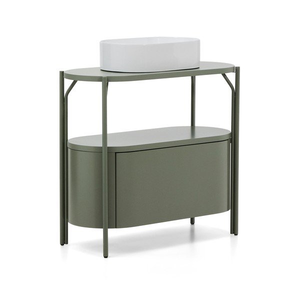 Zöld mosdó alatti szekrény 90x81 cm Arely – Kave Home-image-4