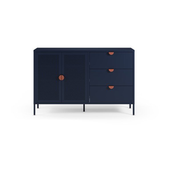 Sötétkék fém komód 140x90x40 cm Sayla – Marckeric