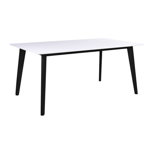 Vojens fehér étkezőasztal fekete lábakkal, hosszúság 150 cm - House Nordic