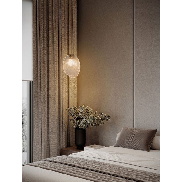 Sárgaréz színű acél LED függőlámpa üveg búrával Shelina – Nova Luce-image-1