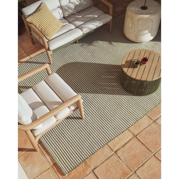 Zöld-bézs kárpitozott kerti kanapé Menfi – Kave Home-image-3