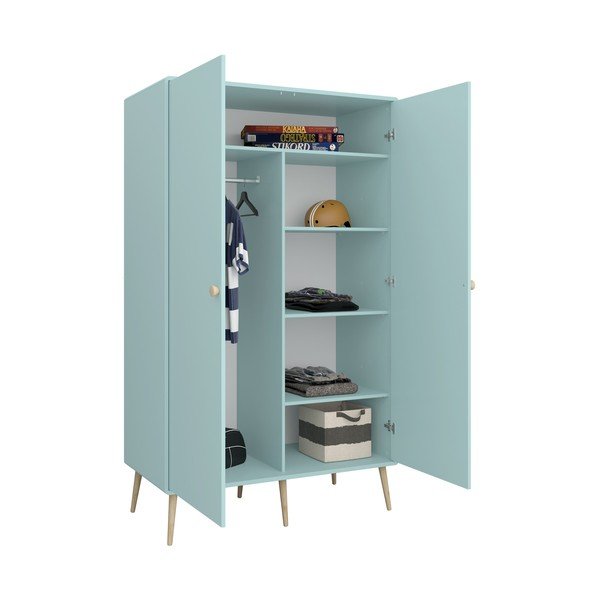 Türkiz gyerek ruhásszekrény 113x190 cm Gaia - Tvilum-image-4