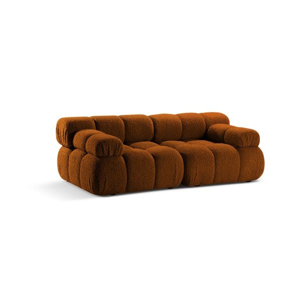 Terrakotta színű buklé moduláris kanapé 188 cm – Micadoni -image-1