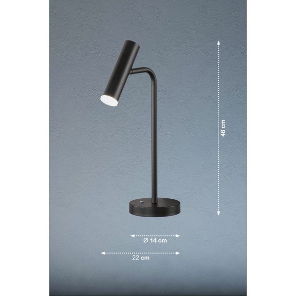 Fekete LED dimmelhető asztali lámpa (magasság 48 cm) Stina – Fischer & Honsel-image-4