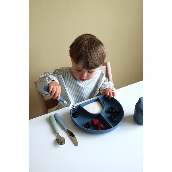 Zöld-kék szilikon gyerek evőeszköz szett 3 db-os Ocean Mix – Cam Cam Copenhagen-image-1